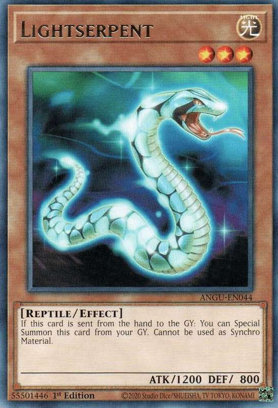 Yu-Gi-Oh! Card - Lightserpent - ANGU-EN044 - 1st Edition RARE - NM