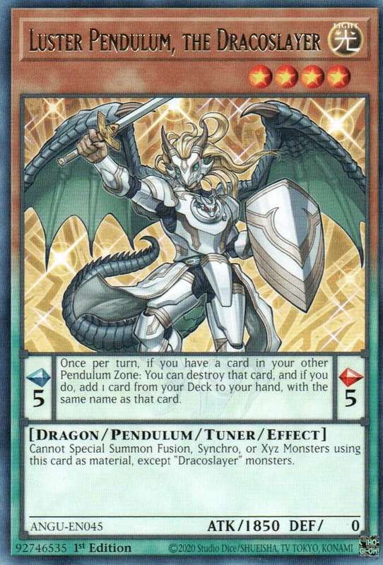 Yu-Gi-Oh! Card - Luster Pendulum, the Dragonslayer - ANGU-EN045 - 1st Edition RARE - NM