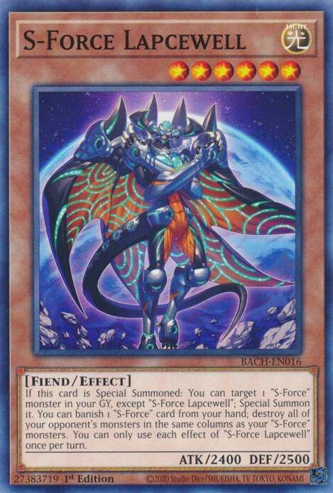 Yu-Gi-Oh! Card - S-Force Lapcewell - BACH-EN082 - 1st Edition - NM