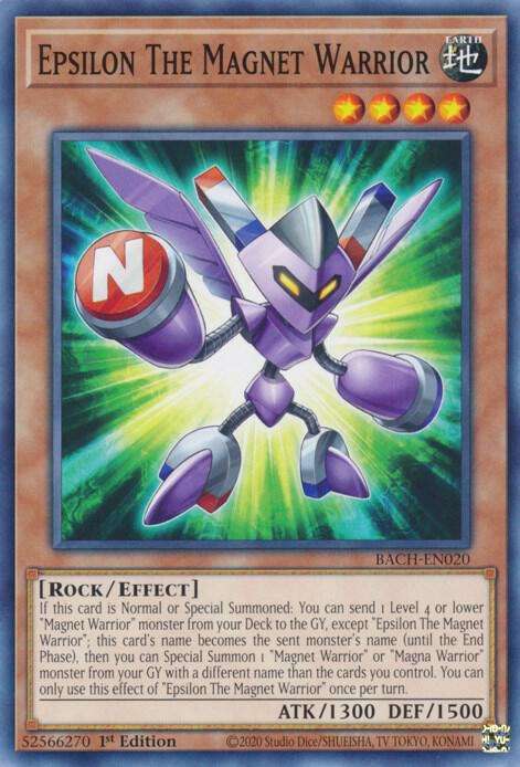 Yu-Gi-Oh! Card - Epsilon the Magnet Warrior - BACH-EN020 - 1st Edition - NM