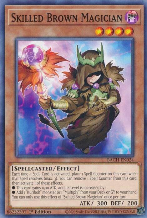 Yu-Gi-Oh! Card - Skilled Brown Magician - BACH-EN024 - 1st Edition - NM
