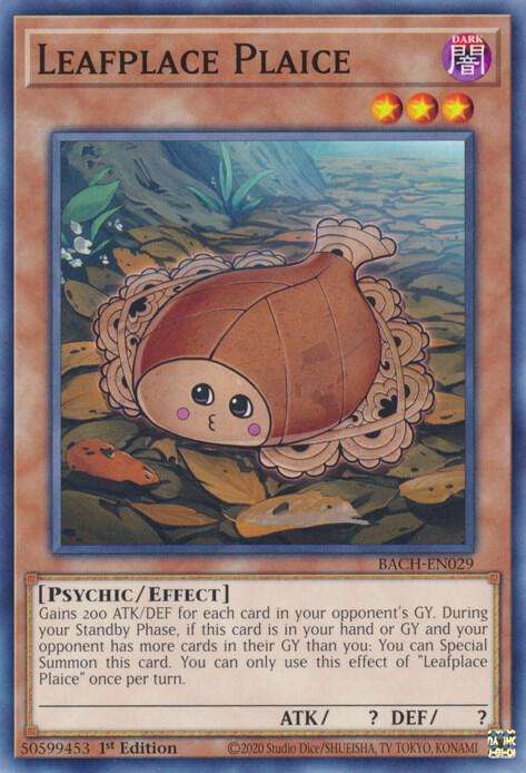 Yu-Gi-Oh! Card - Leafplace Plaice - BACH-EN029 - 1st Edition - NM