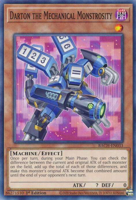 Yu-Gi-Oh! Card - Darton the Mechanical Monstrosity - BACH-EN033 - 1st Edition - NM