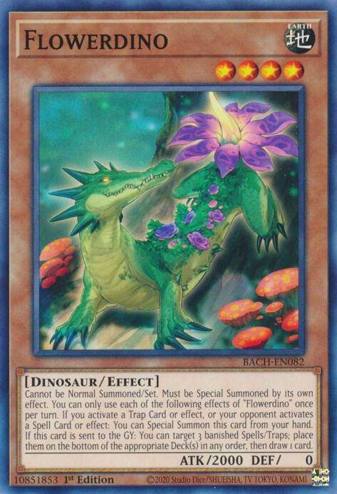 Yu-Gi-Oh! Card - Flowerdino - BACH-EN082 - 1st Edition - NM