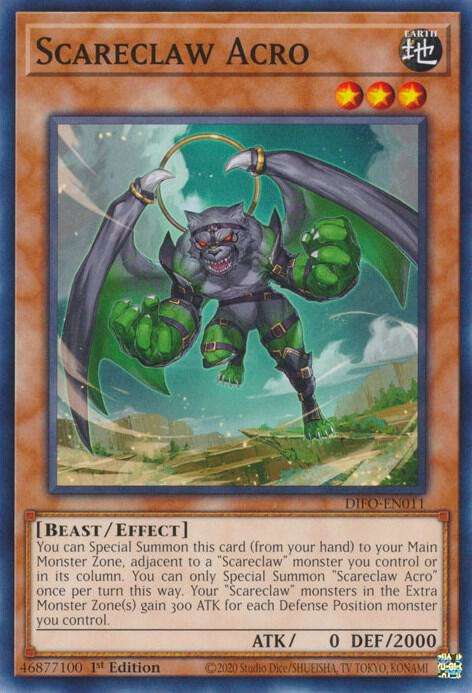 Yu-Gi-Oh! Card - Scareclaw Acro - 1st Edition - DIFO-EN011 - NM