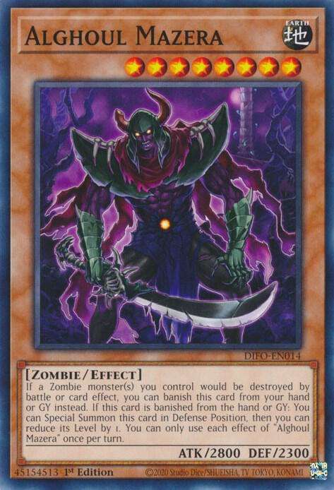 Yu-Gi-Oh! Card - Alghoul Mazera - 1st Edition - DIFO-EN014 - NM