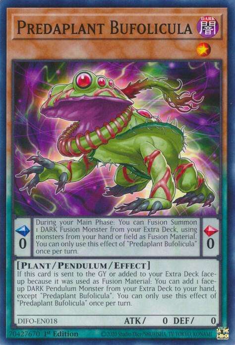 Yu-Gi-Oh! Card - Predaplant Bufolicula - 1st Edition - DIFO-EN018 - NM