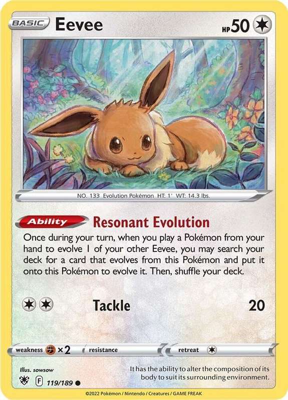 Pokemon Cards - Eevee 119/189 - Common - Astral Radiance NM