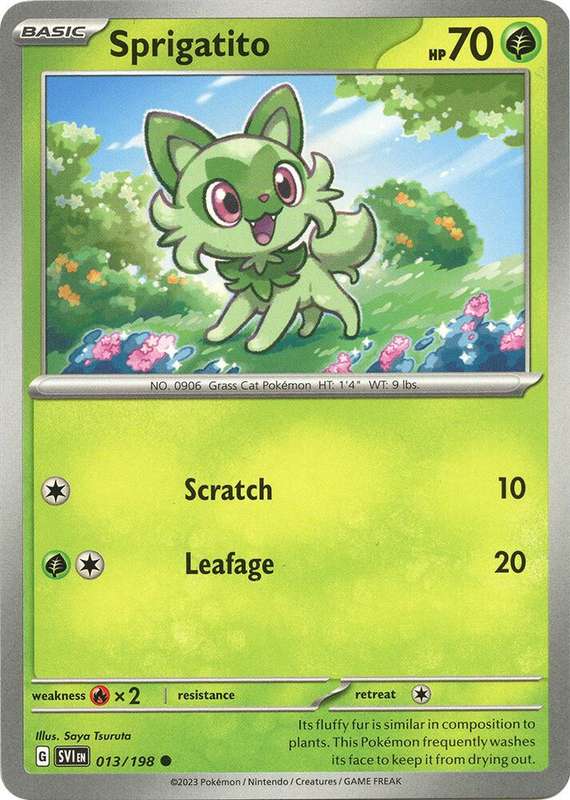 Pokemon Cards - Sprigatito 013/198 - Common - Scarlet & Violet Base Set - NM