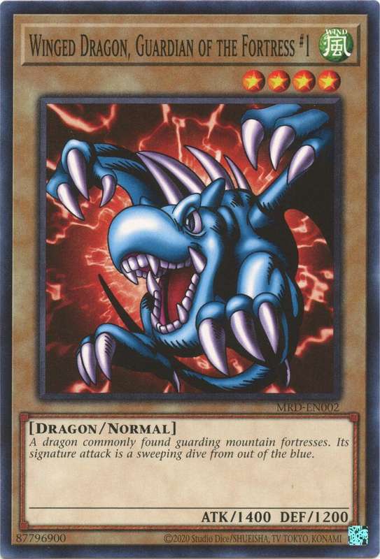 Yu-Gi-Oh! Card - Winged Dragon, Guardian of the Fortress - MRD-EN002  - NM