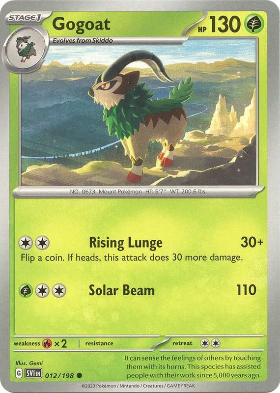 Pokemon Cards - Gogoat 012/198 - Common - Scarlet & Violet Base Set - NM