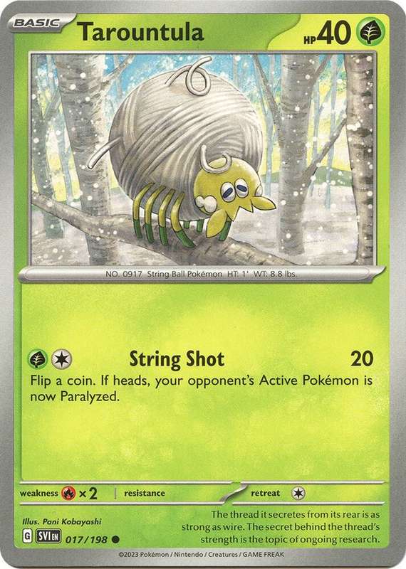 Pokemon Cards - Tarountula 017/198 - Common - Scarlet & Violet Base Set - NM