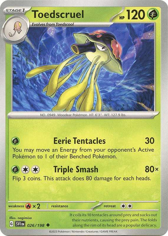 Pokemon Cards - Toedscruel 026/198 - Uncommon - Scarlet & Violet Base Set - NM