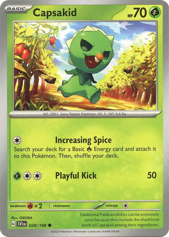 Pokemon Cards - Capsakid 028/198 - Common - Scarlet & Violet Base Set - NM