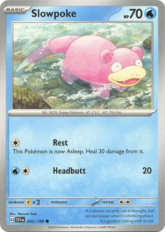 Pokemon Cards - Slowpoke 042/198 - Common - Scarlet & Violet Base Set - NM