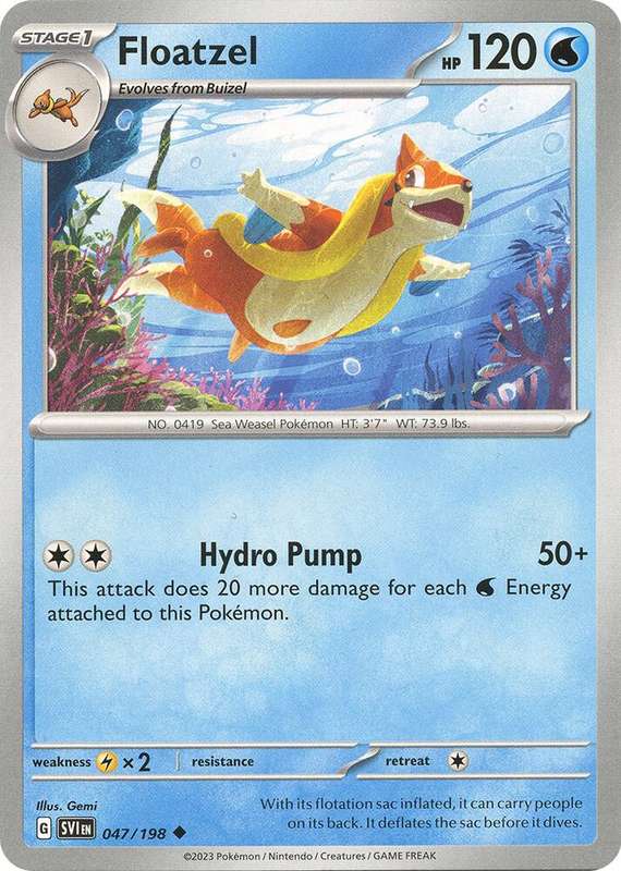Pokemon Cards - Floatzel 047/198 - Uncommon - Scarlet & Violet Base Set - NM