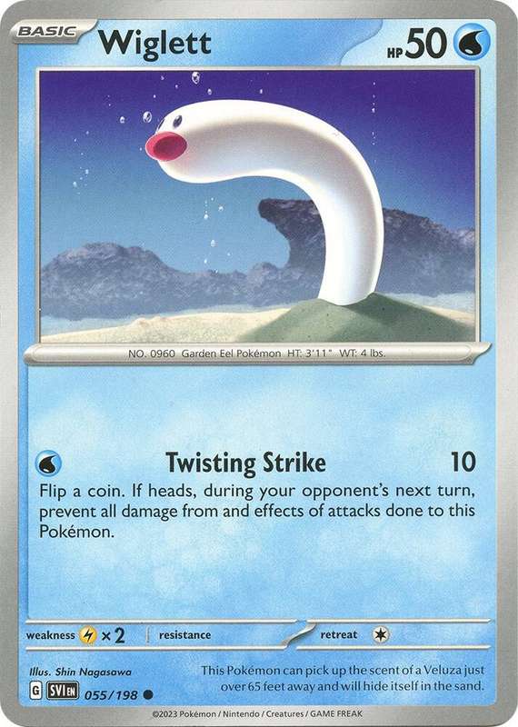 Pokemon Cards - Wiglett 055/198 - Common - Scarlet & Violet Base Set - NM