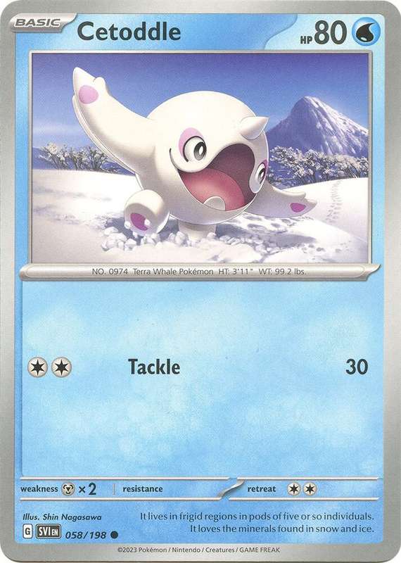 Pokemon Cards - Cetoddle 058/198 - Common - Scarlet & Violet Base Set - NM