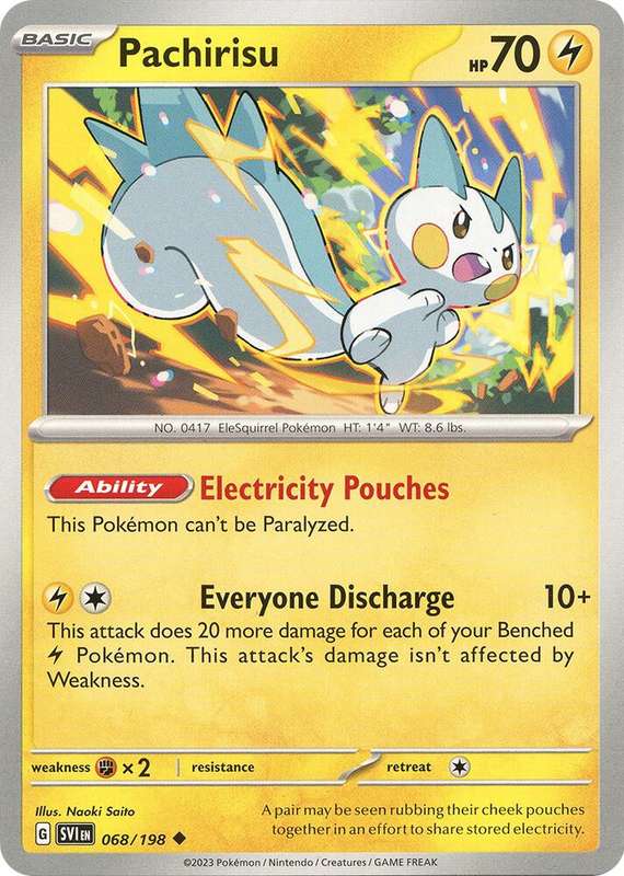 Pokemon Cards - Pachirisu 068/198 - Common - Scarlet & Violet Base Set - NM