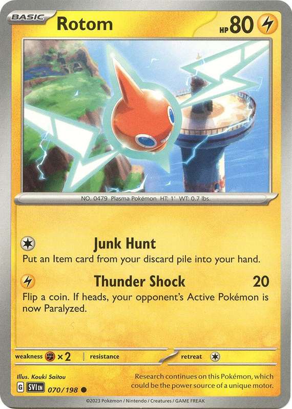 Pokemon Cards - Rotom 070/198 - Common - Scarlet & Violet Base Set - NM