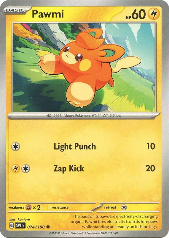Pokemon Cards - Pawmi 074/198 - Common - Scarlet & Violet Base Set - NM