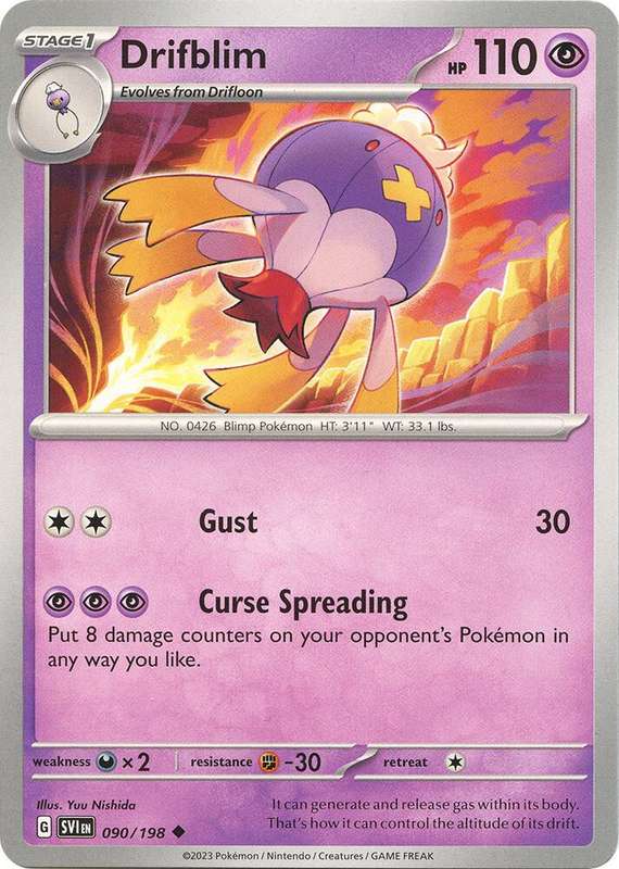 Pokemon Cards - Drifblim 090/198 - Uncommon - Scarlet & Violet Base Set - NM