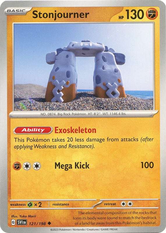 Pokemon Cards - Stonjourner 121/198 - Uncommon - Scarlet & Violet Base Set - NM
