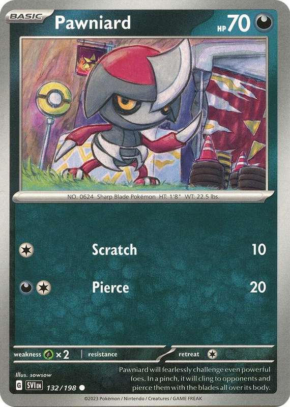Pokemon Cards - Pawniard 132/198 - Common - Scarlet & Violet Base Set - NM