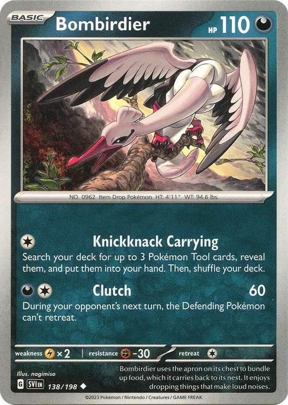 Pokemon Cards - Bombirdier 138/198 - Uncommon - Scarlet & Violet Base Set - NM