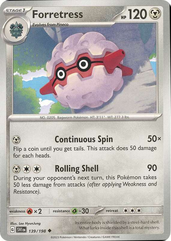 Pokemon Cards - Forretress 139/198 - Uncommon - Scarlet & Violet Base Set - NM
