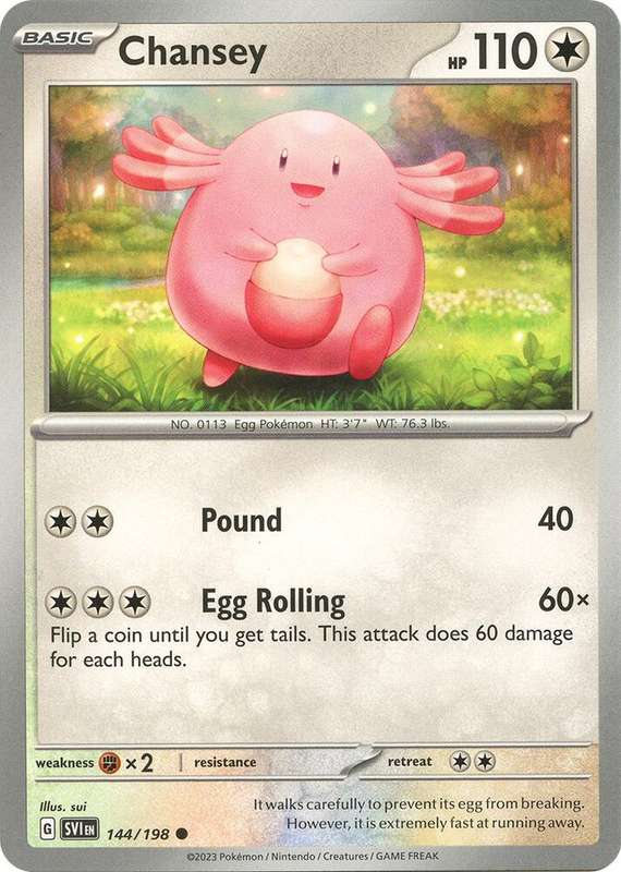 Pokemon Cards - Chansey 144/198 - Common - Scarlet & Violet Base Set - NM