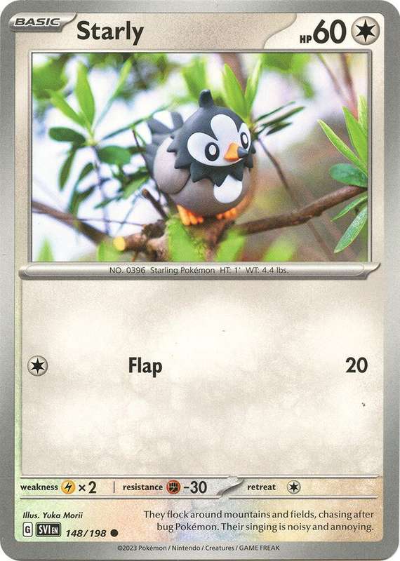 Pokemon Cards - Starly 148/198 - Common - Scarlet & Violet Base Set - NM