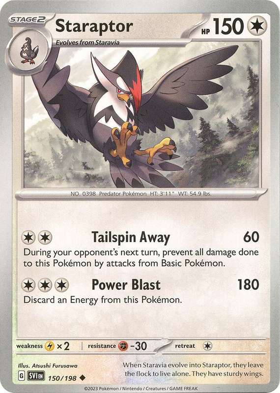 Pokemon Cards - Staraptor 150/198 - Uncommon - Scarlet & Violet Base Set - NM