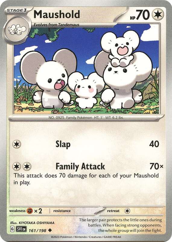 Pokemon Cards - Maushold 161/198 - Uncommon - Scarlet & Violet Base Set - NM