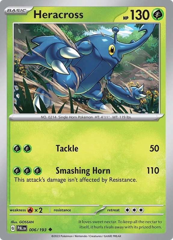 Pokemon Card - Heracross 006/193 - Uncommon - Paldea Evolved NM