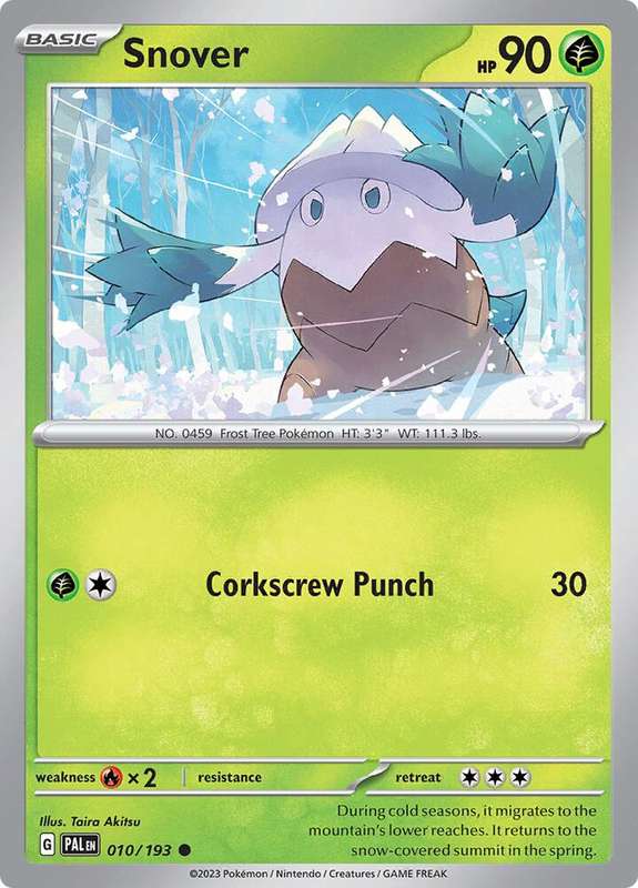 Pokemon Card - Snover 010/193 - Common - Paldea Evolved NM