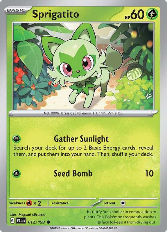 Pokemon Card - Sprigatito 012/193 - Common - Paldea Evolved NM