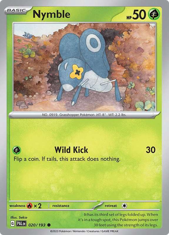 Pokemon Card - Nymble 020/193 - Common - Paldea Evolved NM