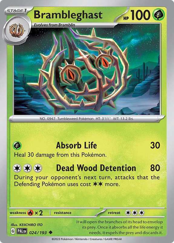 Pokemon Card - Brambleghast 024/193 - Uncommon - Paldea Evolved NM