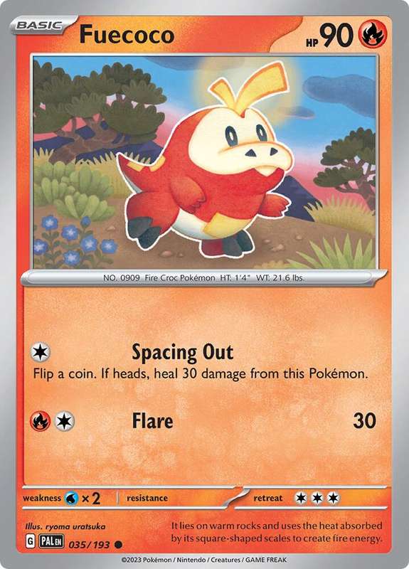 Pokemon Card - Fuecoco 035/193 - Common - Paldea Evolved NM