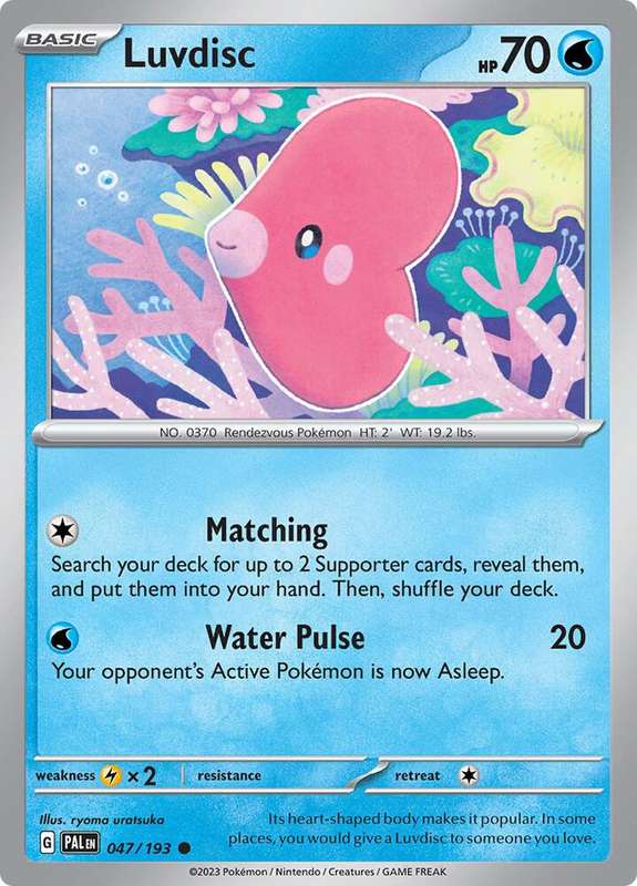 Pokemon Card - Luvdisc 047/193 - Common - Paldea Evolved NM