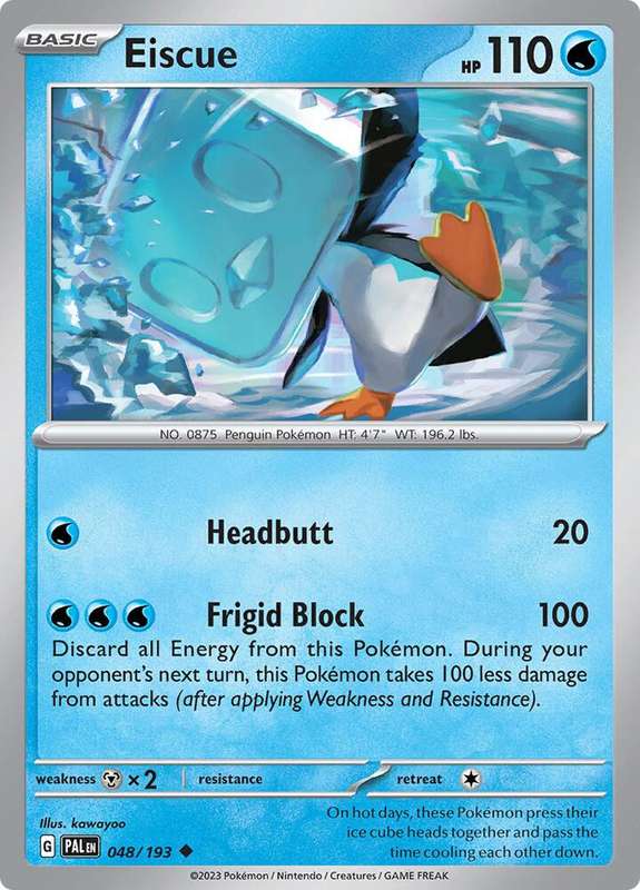 Pokemon Card - Eiscue 048/193 - Uncommon - Paldea Evolved NM