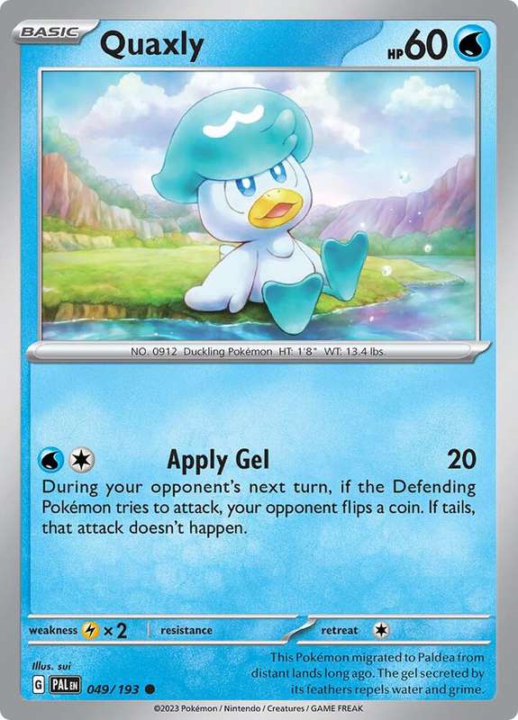 Pokemon Card - Quaxly 049/193 - Common - Paldea Evolved NM