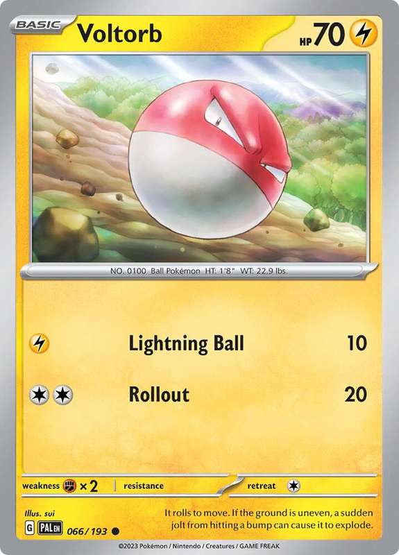 Pokemon Card - Voltorb 066/193 - Common - Paldea Evolved NM