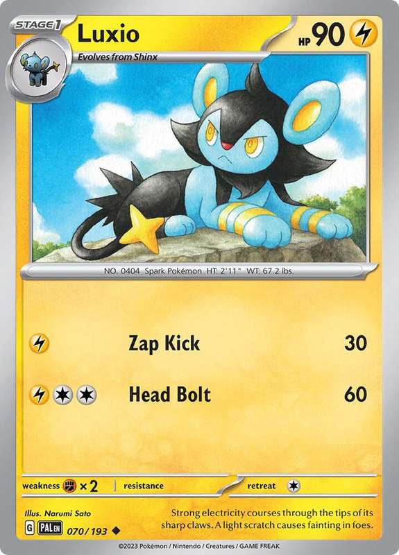 Pokemon Card - Luxio 070/193 - Uncommon - Paldea Evolved NM