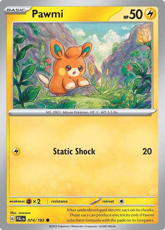 Pokemon Card - Pawmi 074/193 - Common - Paldea Evolved NM