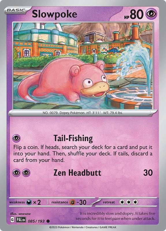 Pokemon Card - Slowpoke 085/193 - Common - Paldea Evolved NM