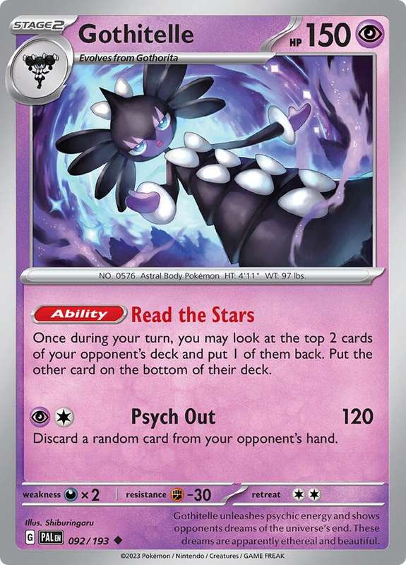 Pokemon Card - Gothitelle 092/193 - Uncommon - Paldea Evolved NM