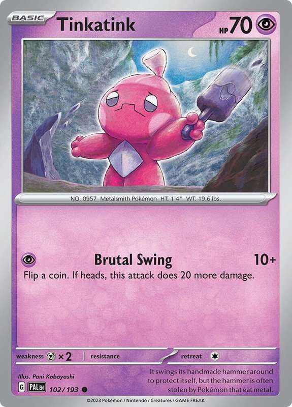 Pokemon Card - Tinkatink 102/193 - Common - Paldea Evolved NM