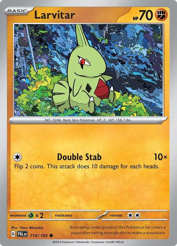 Pokemon Card - Larvitar 110/193 - Common - Paldea Evolved NM